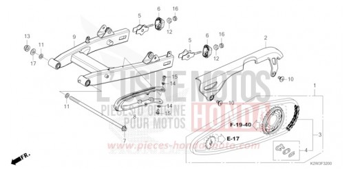 BRAS OSCILLANT/CARTER DE CHAINE ST125AP de 2023